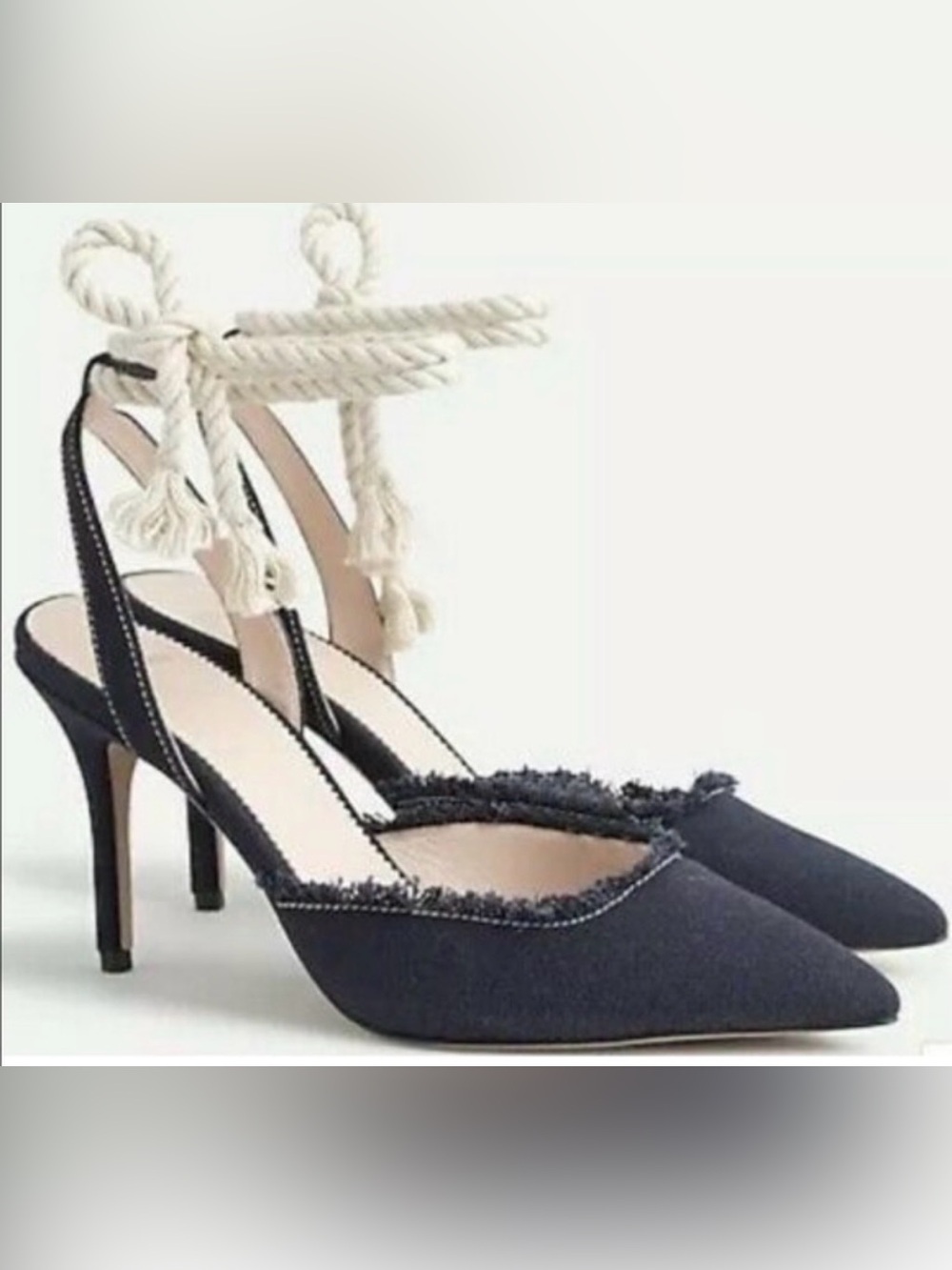 J Crew Elsie Canvas Pumps With Rope Tie Size 5.5
